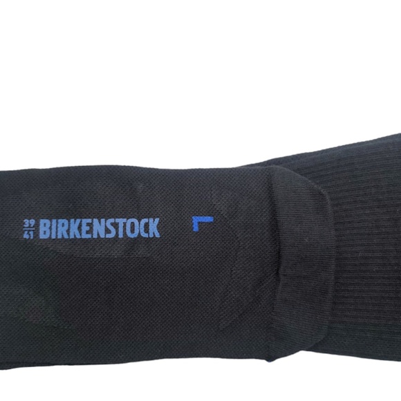 BIRKENSTOCK MENS BLACK COTTON POLY ELASTANE FOOTBED COMFORT SOLE SOCKS US M6-M8 - Picture 3 of 7